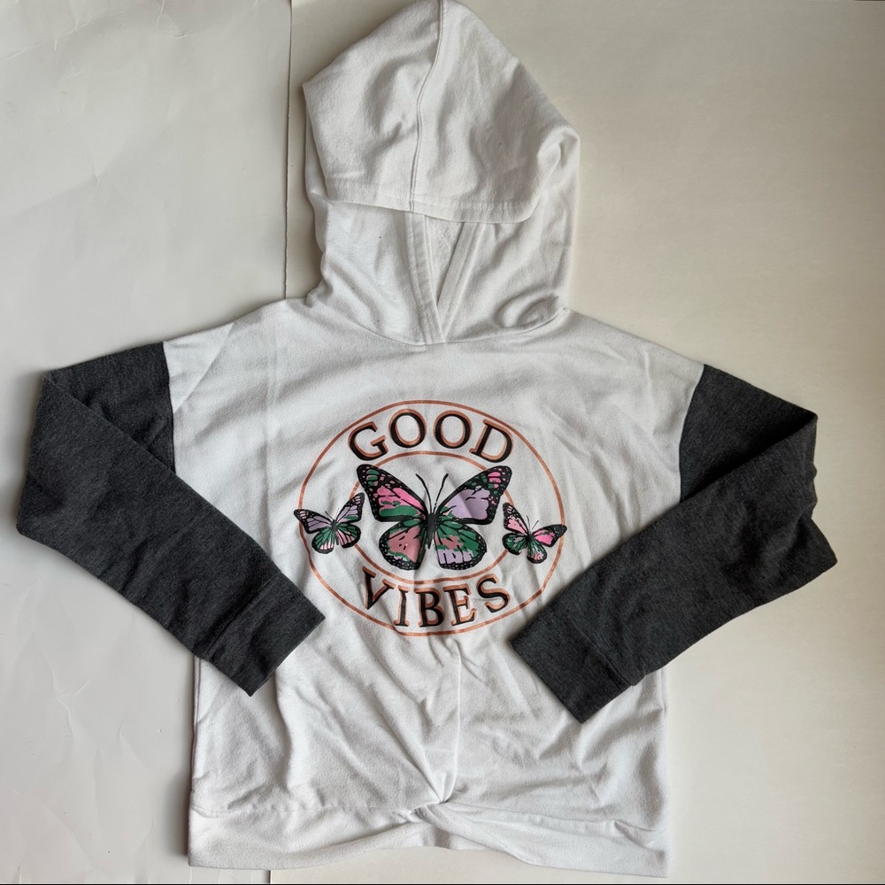 Love Republic Girls Good Vibes White Hoodie - Size Small (7/8) (Used)